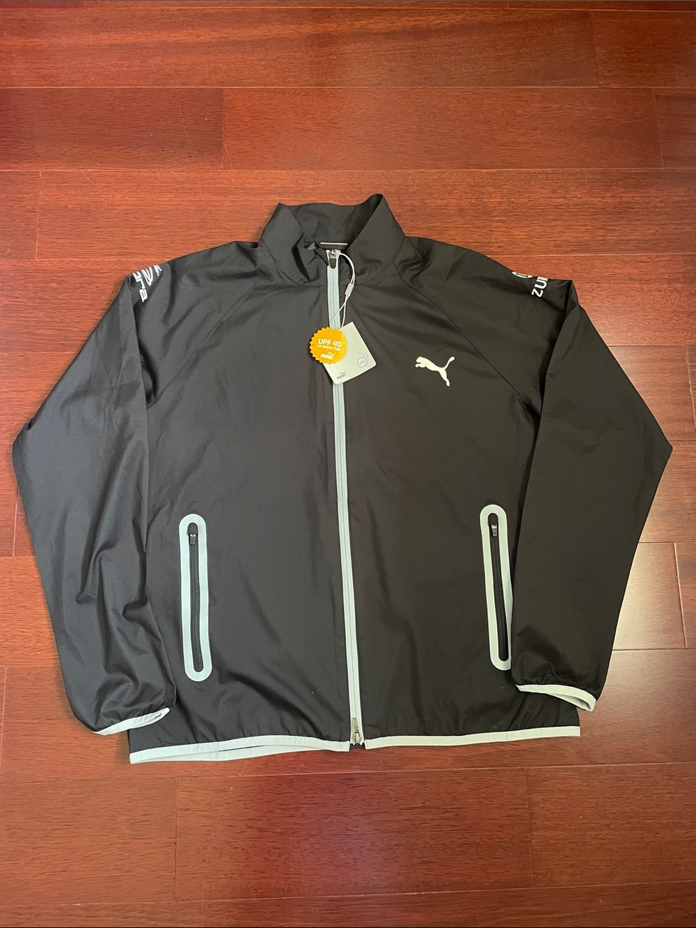 NWT PUMA Golf Wind Jacket Full-Zip Black Cobra Zurich Sponsor